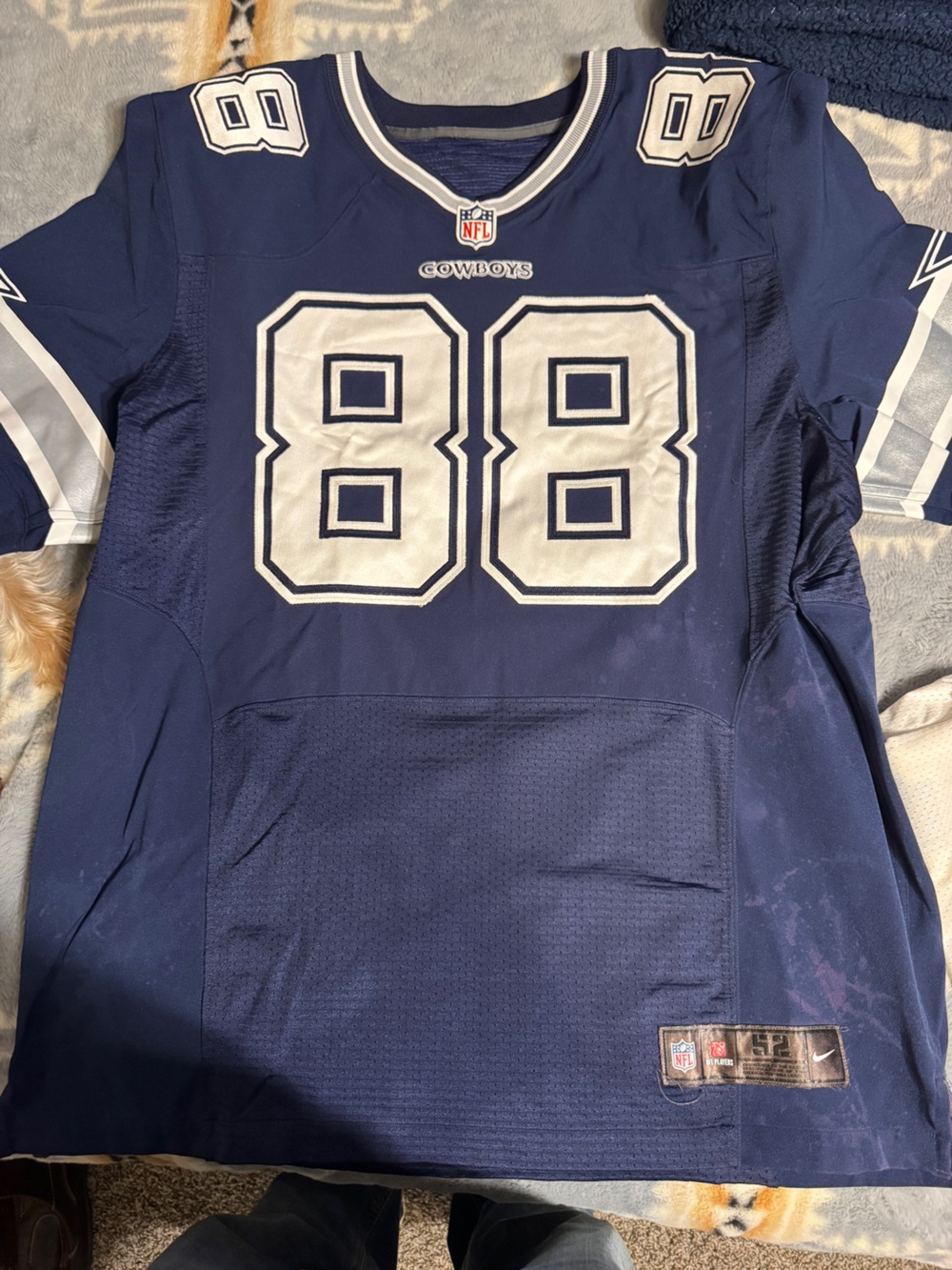 NFL Dallas Cowboys Men's Navy and White Number 88 Jersey